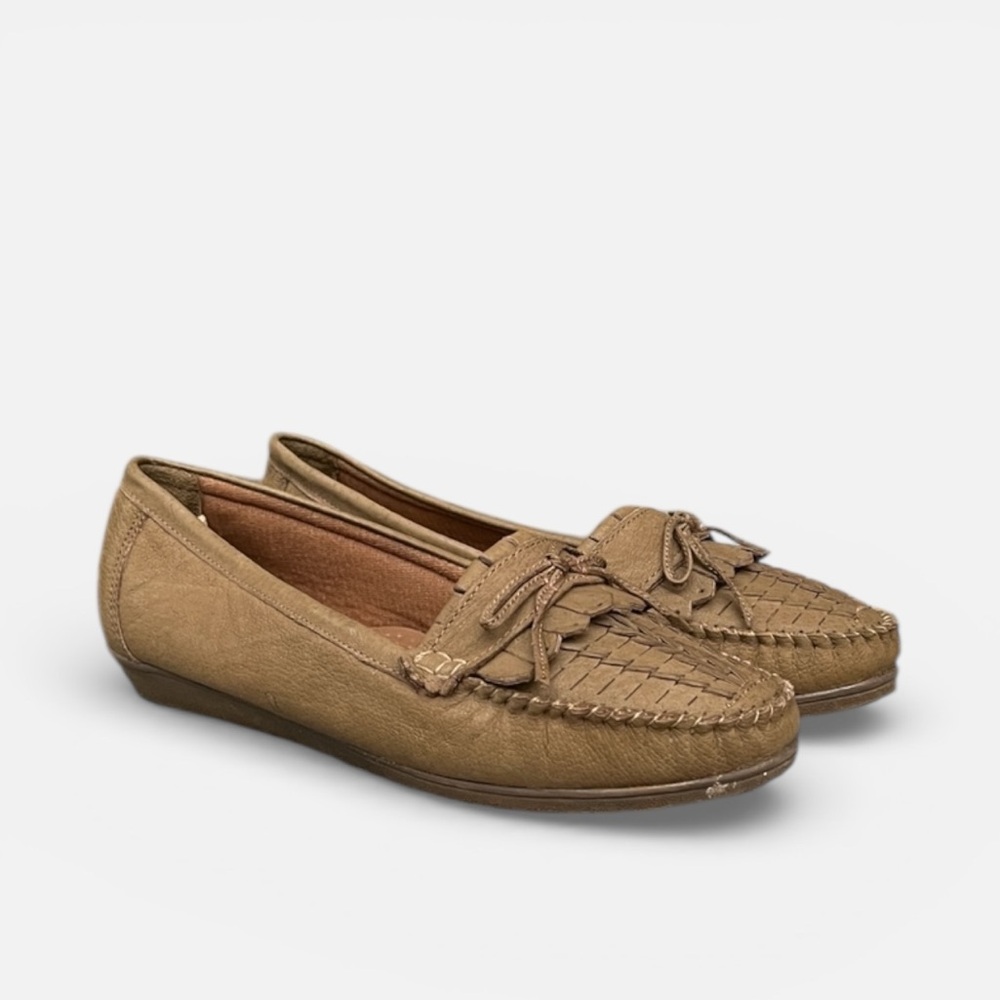Walkables Comfort Leather Kiltie Loafer in Tan/Brown Size 9 1/2W